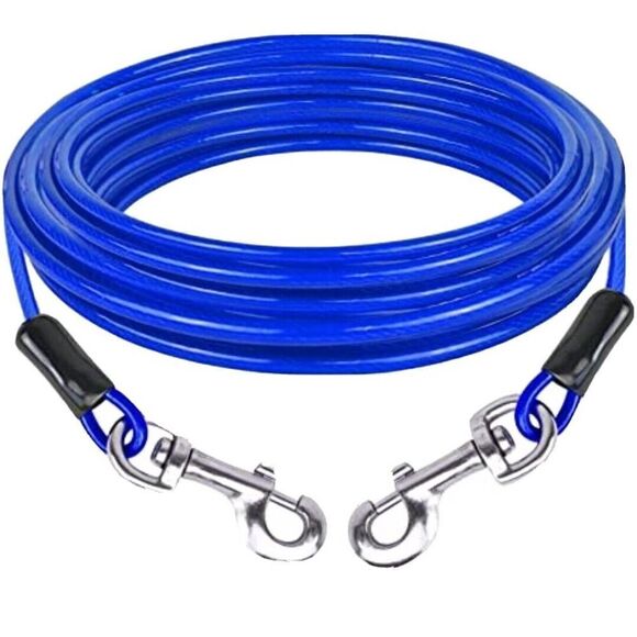 Pet Champion Dogs Tie Out Cable 25 ft. NEW - Medium up to 60 Pounds Vinyl cover - Picture 1 of 7